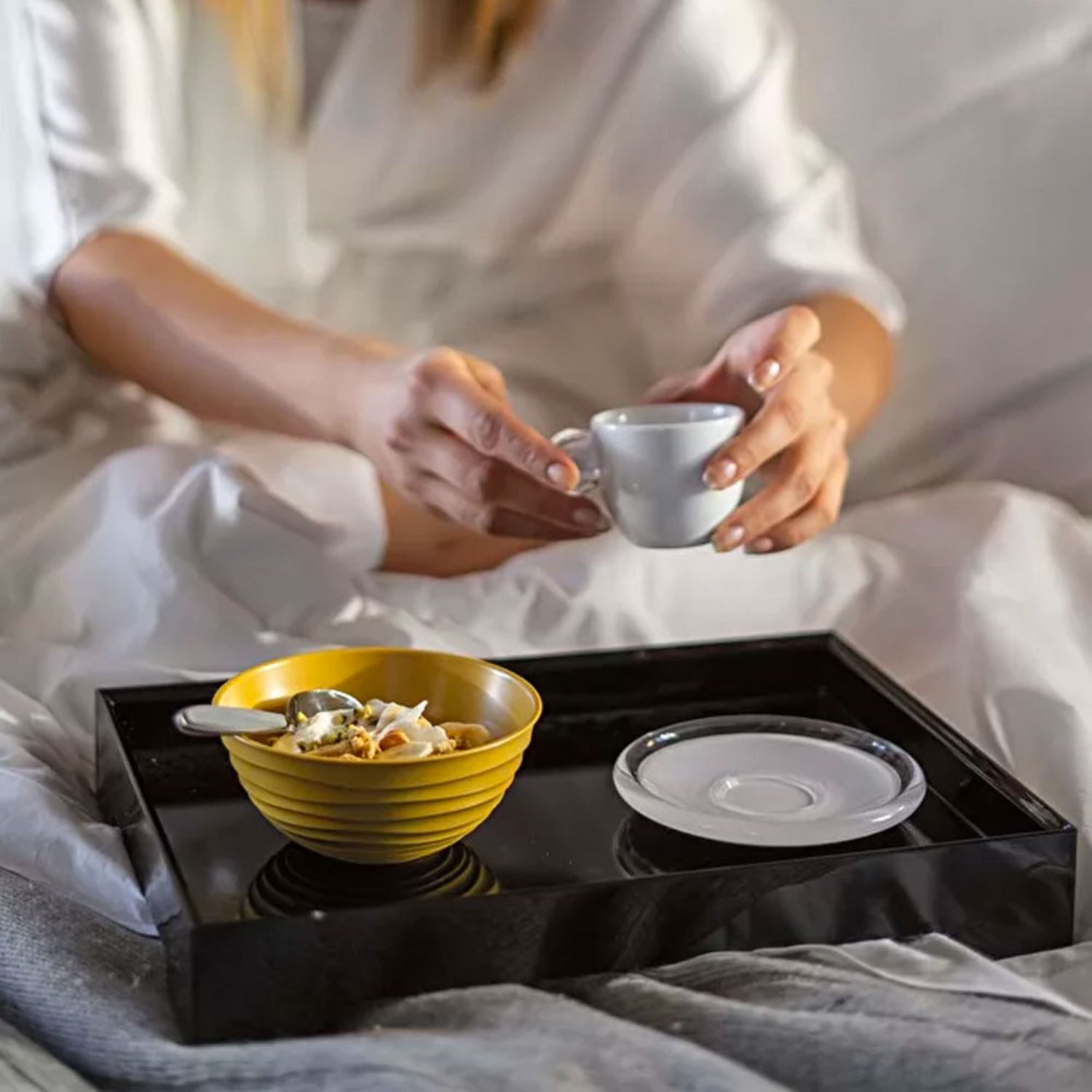 BANDEJA ICONS NEGRA GUZZINI, 32 CMS