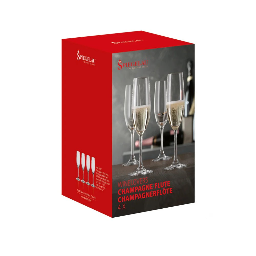 SET 4 COPAS CHAMPAGNE WINELOVERS FLUTE SPIEGELAU, 190 ML