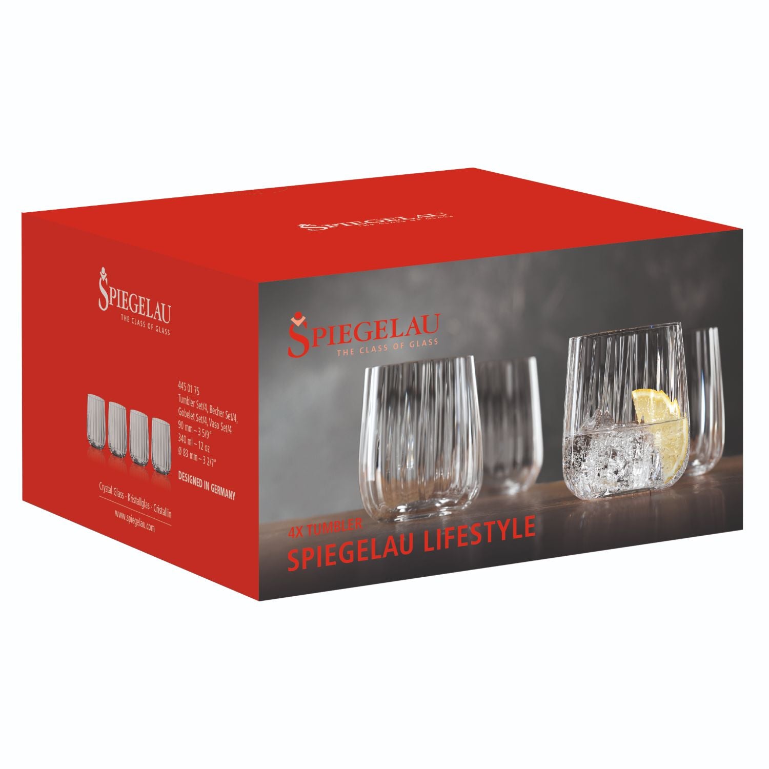 SET 4 VASOS BAJOS LIFESTYLE SPIEGELAU, 340 ML