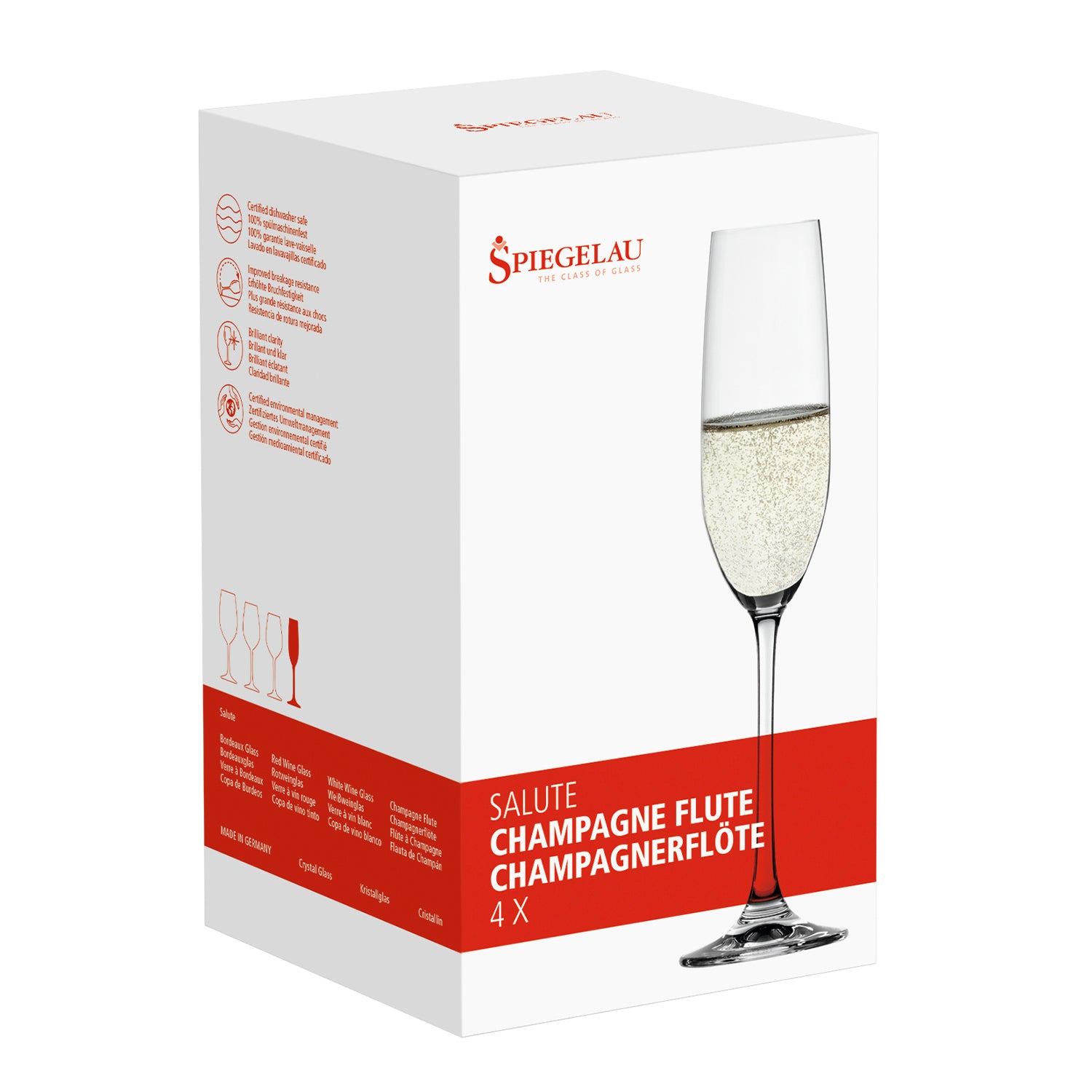 SET 4 COPAS CHAMPAGNE SALUTE SPIEGELAU, 210 ML