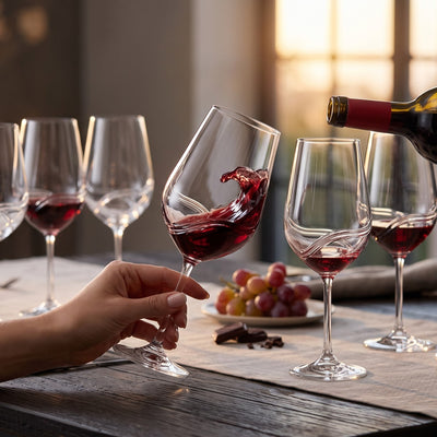 SET 6 COPAS VINO OVAL TURBULENCE BOHEMIA, 550 ML