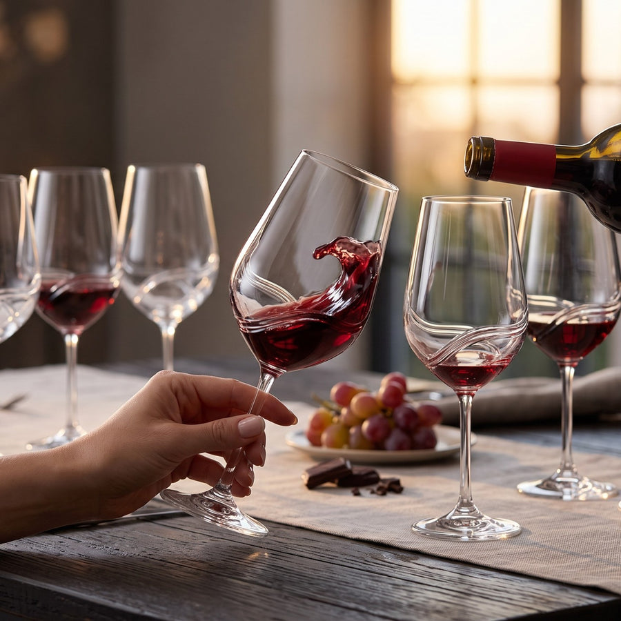 SET 6 COPAS VINO OVAL TURBULENCE BOHEMIA, 550 ML