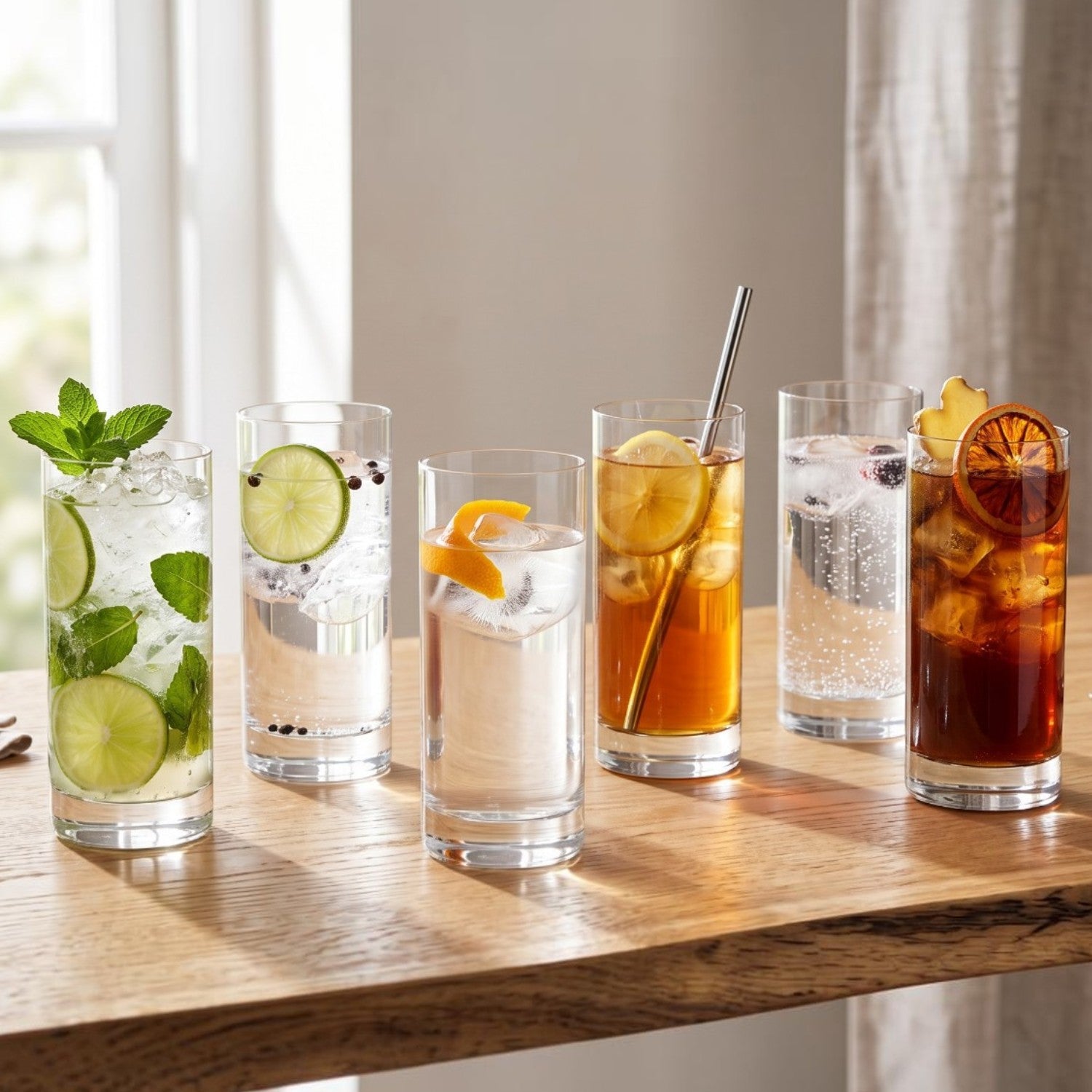 🚢 SET 6 VASOS ALTOS BOHEMIA, 470 ML