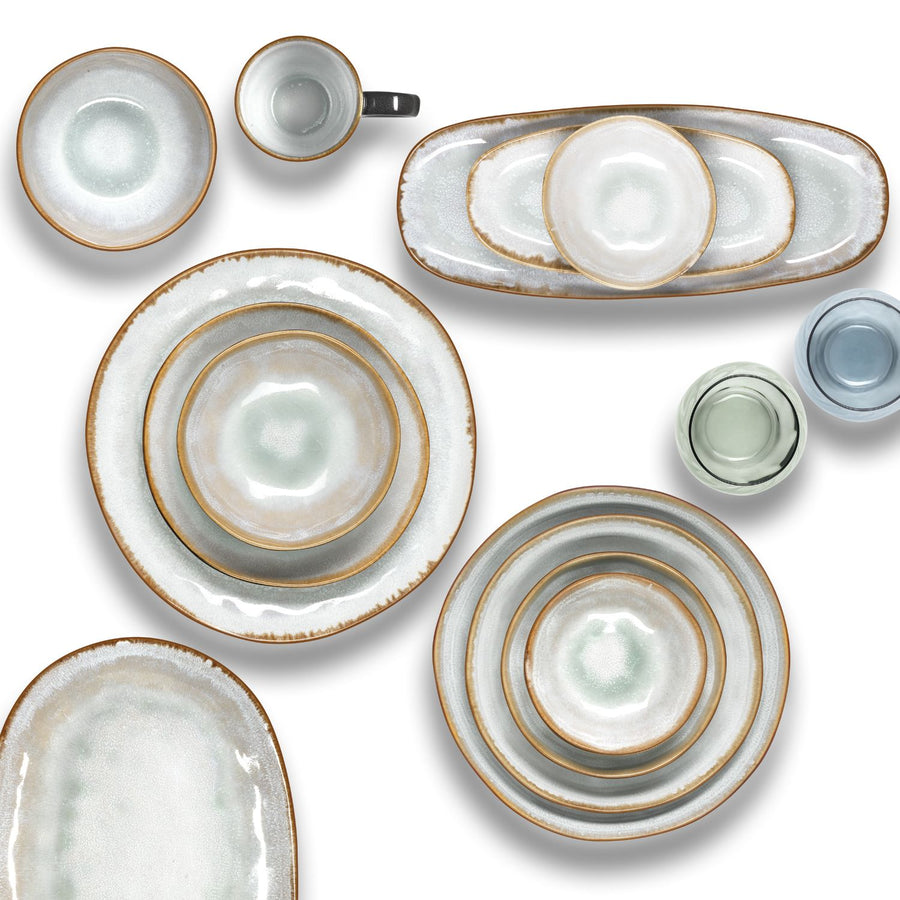 JUEGO DE VAJILLA SHADOW AQUA MEDARD DE NOBLAT, 12 PERSONAS, 62 PZ