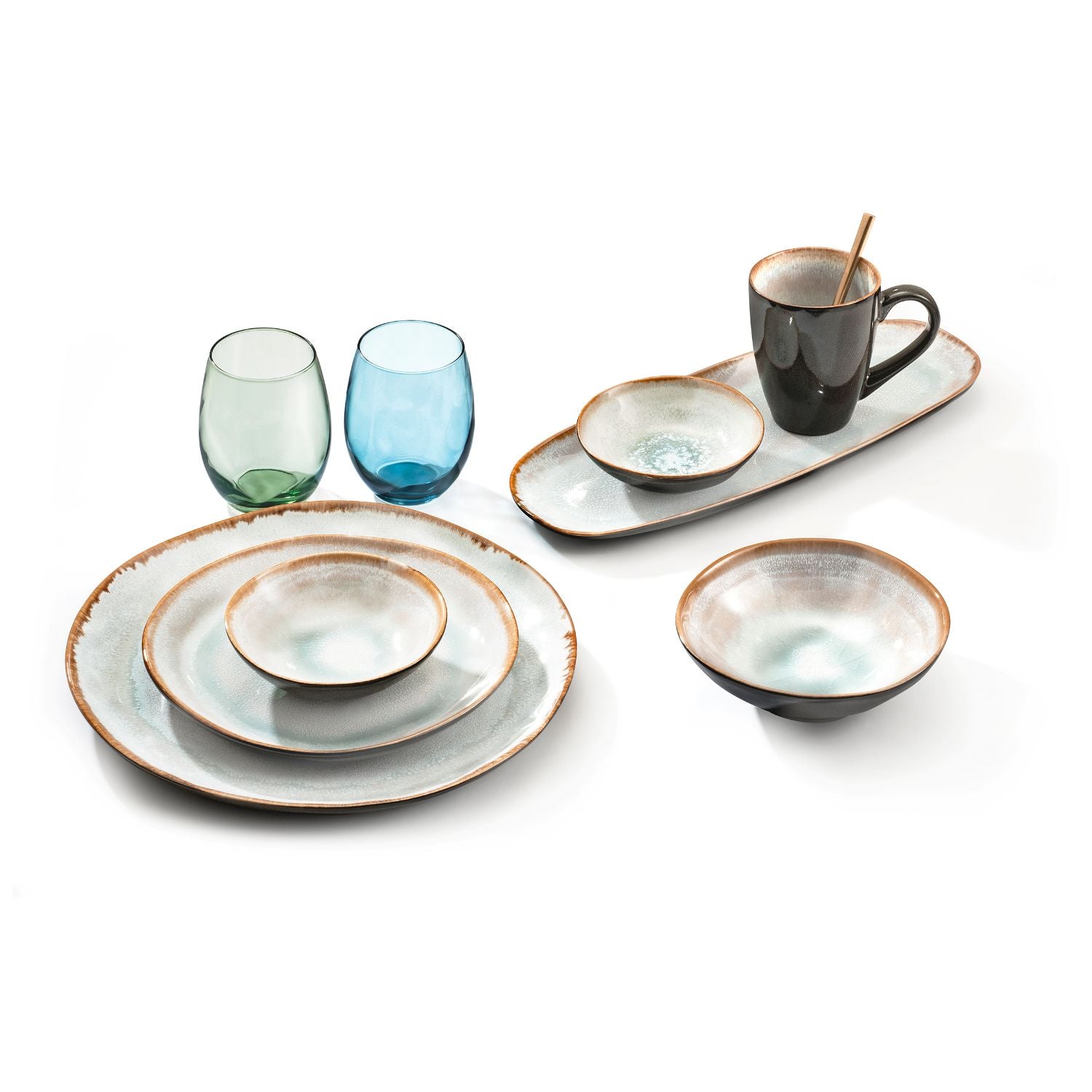 🚢JUEGO DE VAJILLA SHADOW NACRE MEDART DE NOBLAT, 12 PERSONAS, 62 PZ