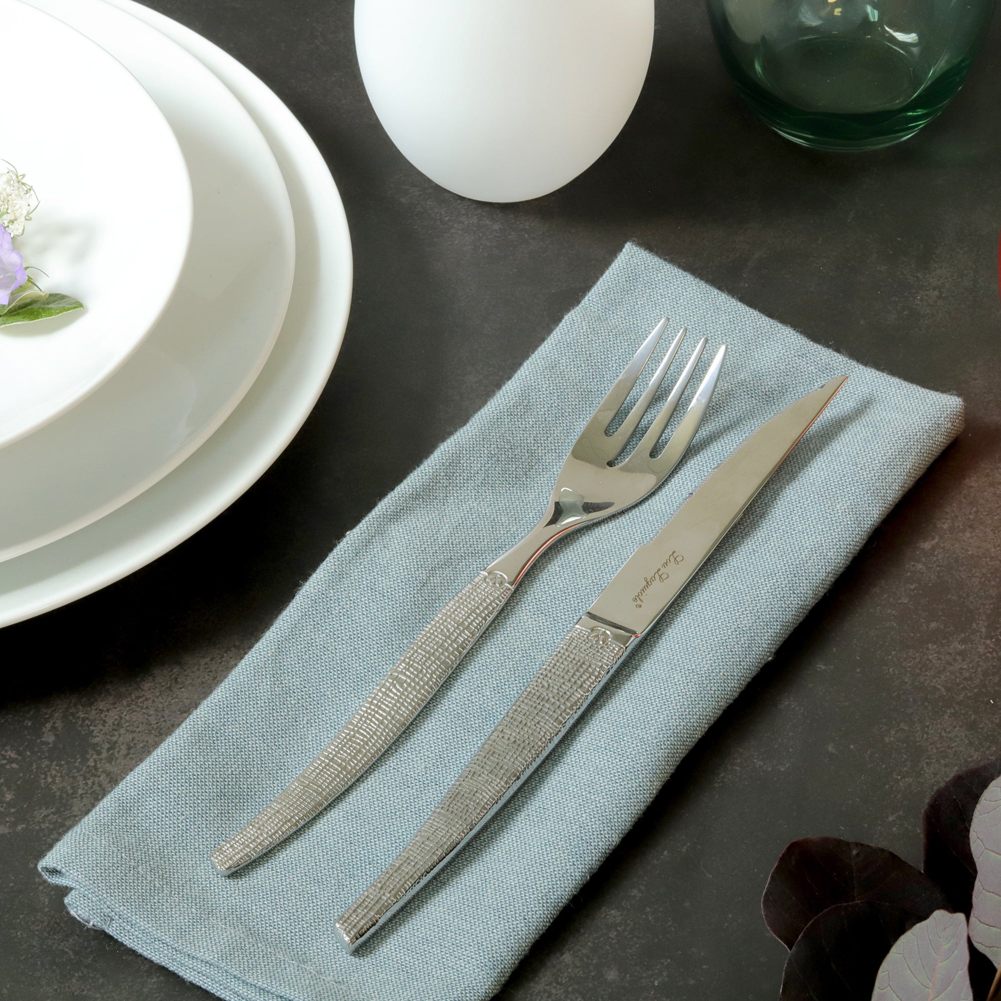 JUEGO CUCHILLERIA JET TEXTIL LOU LAGUIOLE, 6 PERSONAS, 24 PZ