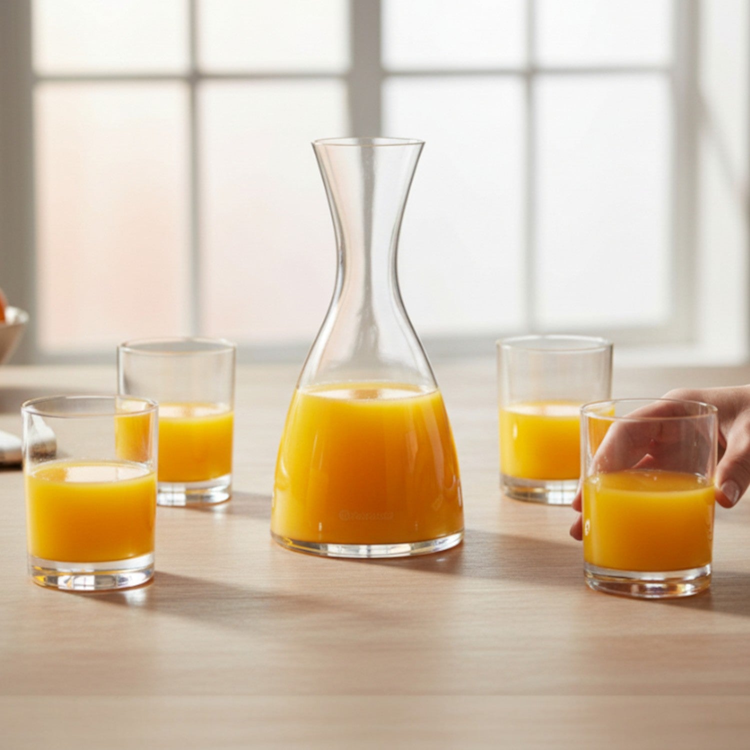 JUEGO 4 VASOS BAJOS Y BOTELLA BOHEMIA, 5 PZ