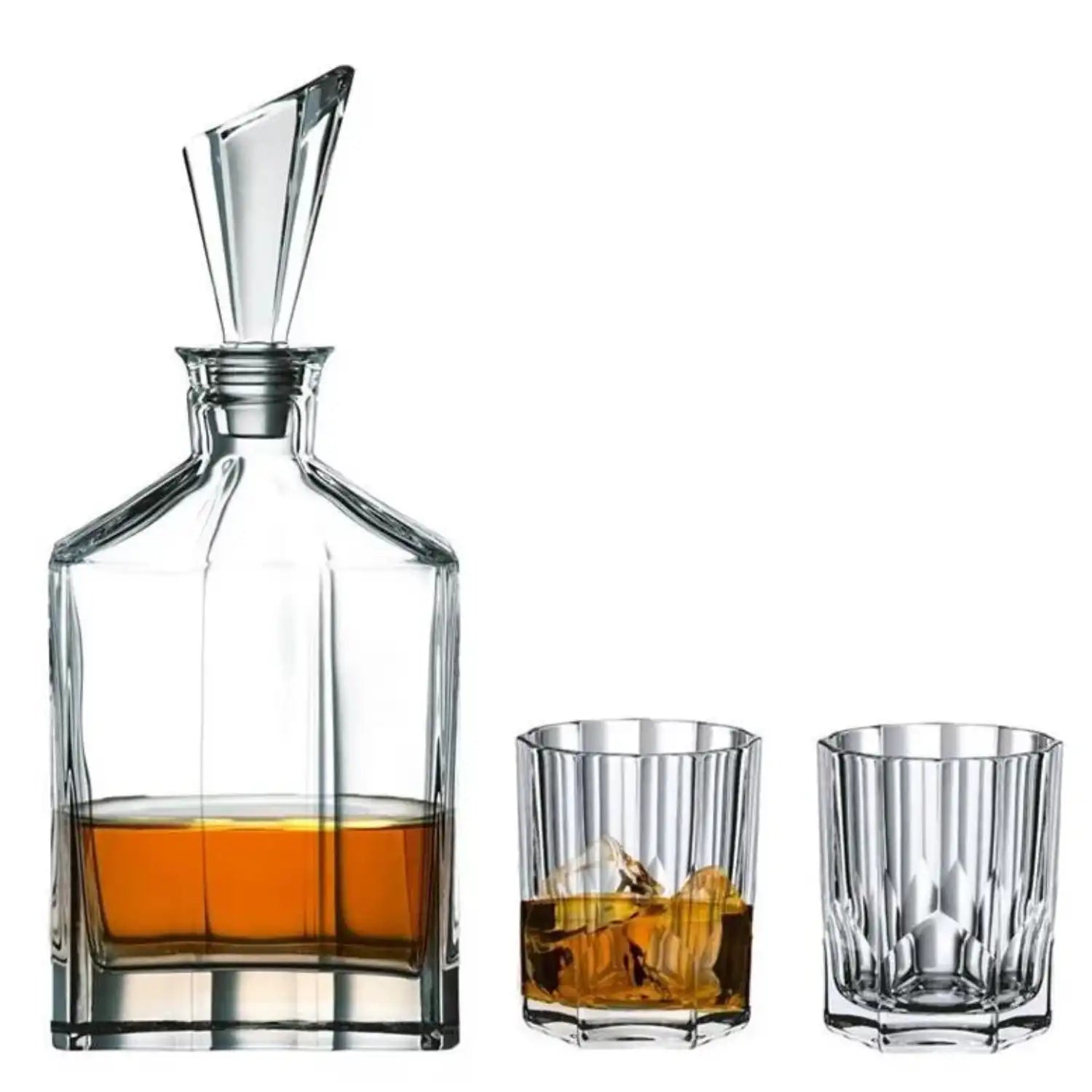 SET BOTELLA WISKY 750 ML y 2 VASOS ASPEN NACHTMANN