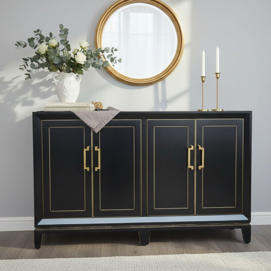 BUFFET NEGRO CON DORADO , 150x40x80 CM