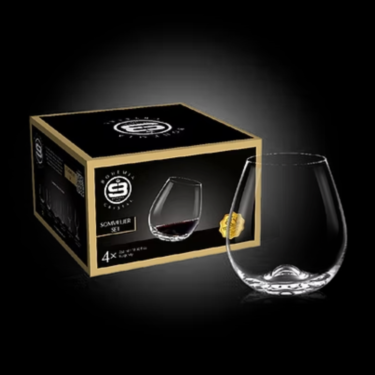 SET 4 VASOS BAJO SOMMELIER  BOHEMIA, 560 ML