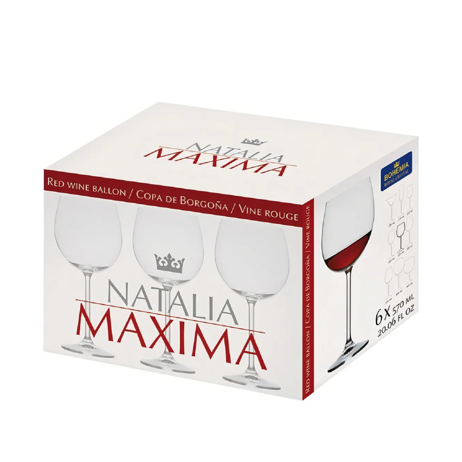 🚢 SET 6 COPAS GIN MAXIMA BOHEMIA, 570 ML