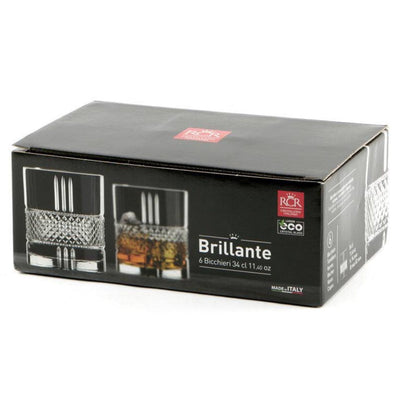 SET 6 VASOS BAJOS BRILLANTE RCR, 340 ML