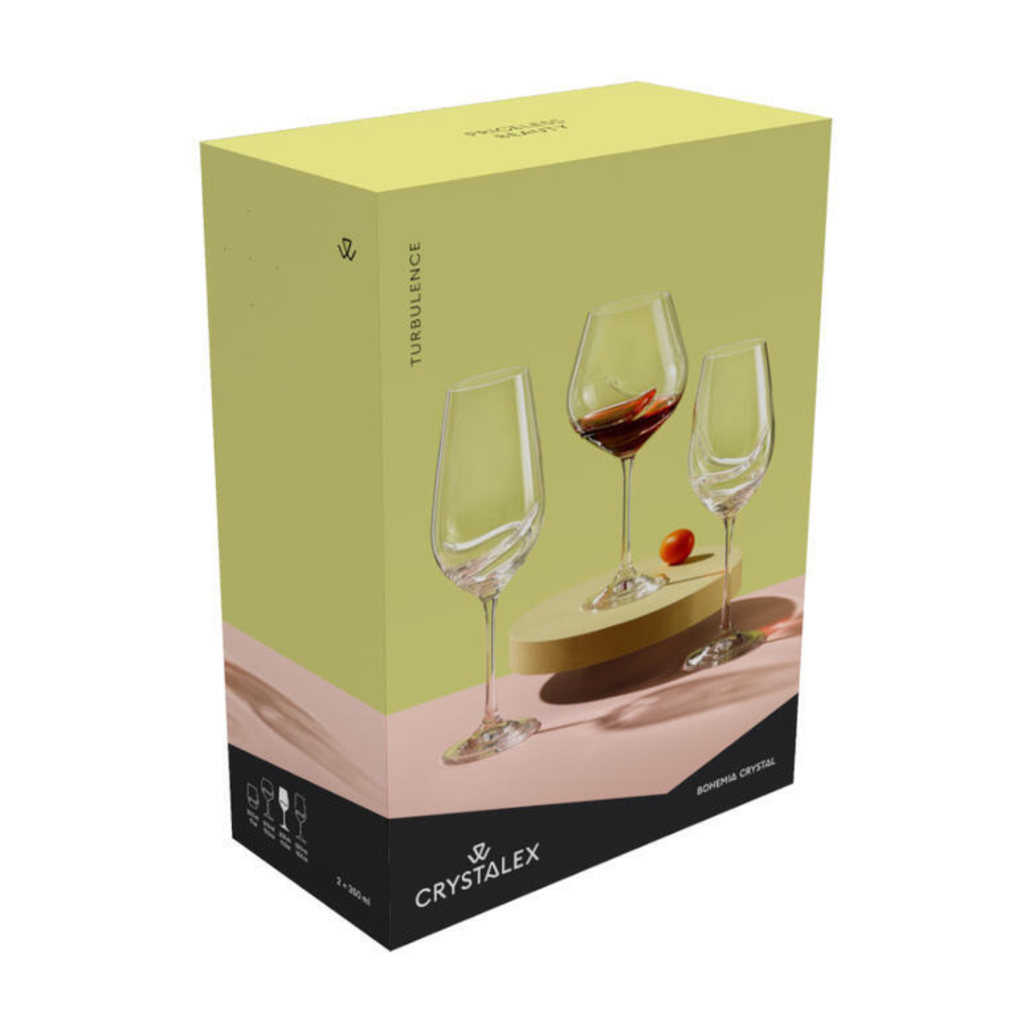 🚢 SET 2 COPAS VINO TURBULENCE BOHEMIA, 570 ML