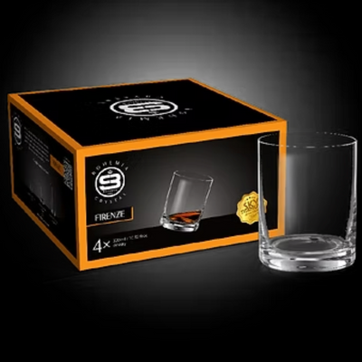 SET 4 VASOS BAJO FIRENZE BOHEMIA, 320 ML