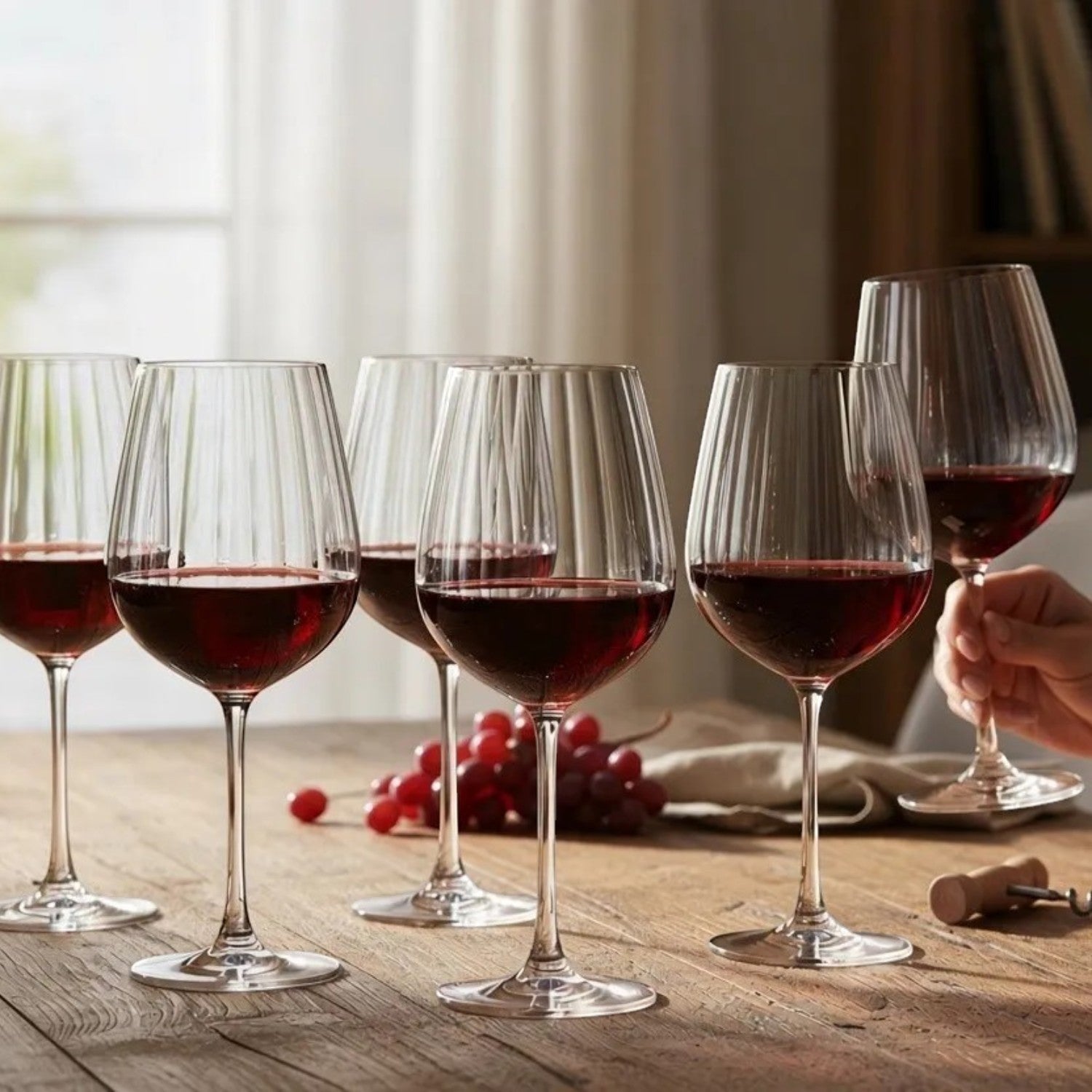 SET 4 COPONES VINO TINTO COMO OPTIC BOHEMIA, 650 ML