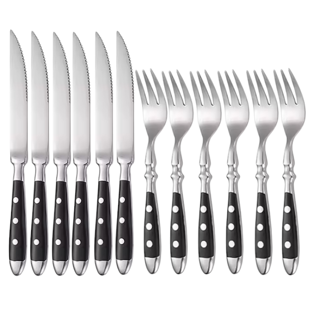 JUEGO CUCHILLERIA CARNE FORJEN VIVEUR, 6 PERSONAS, 12 PZ