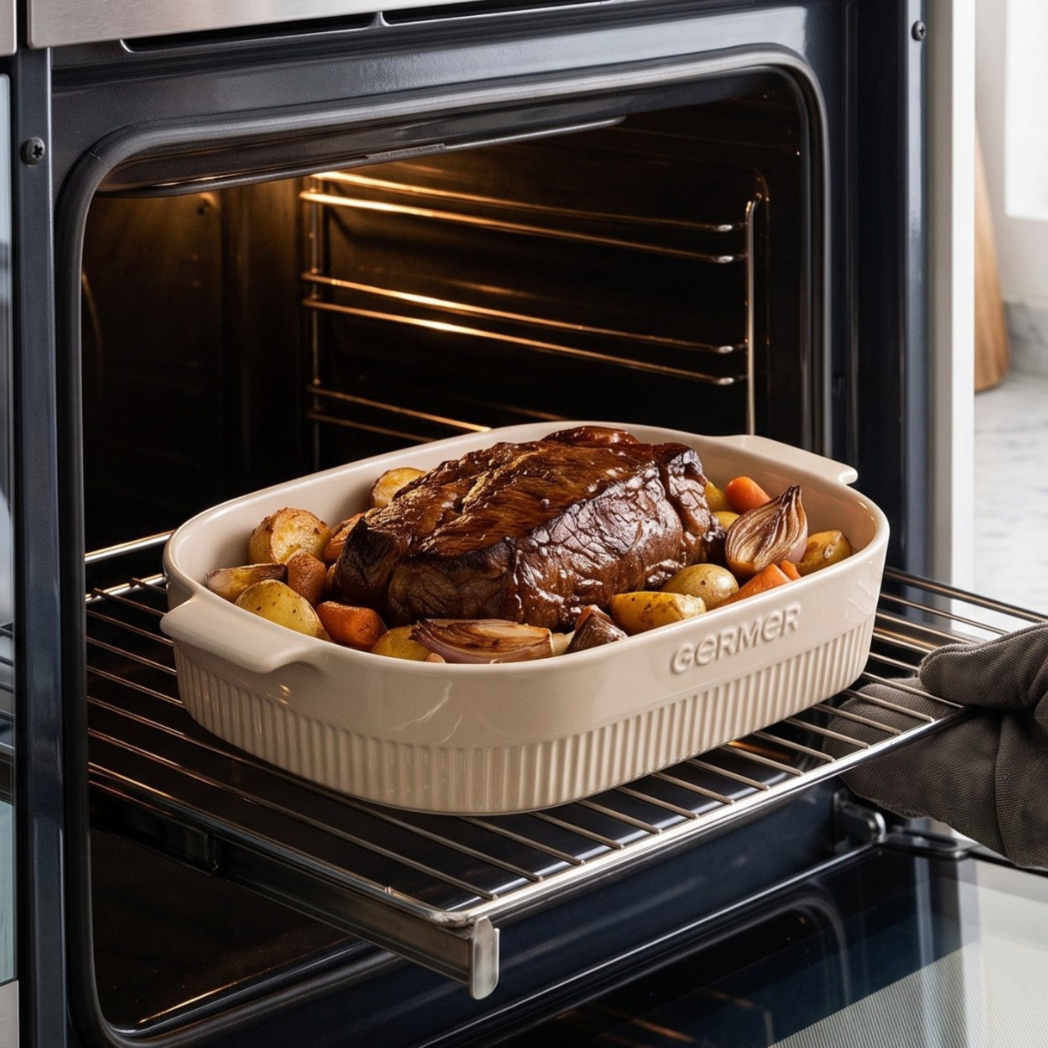 🚢 FUENTE RECTANGULAR HORNO  GERMER, 35×22 CMS