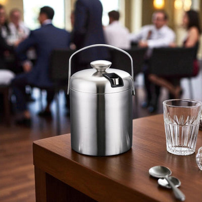 HIELERA ACERO INOX TERMICA CON TAPA Y PINZAS, 1300 ML