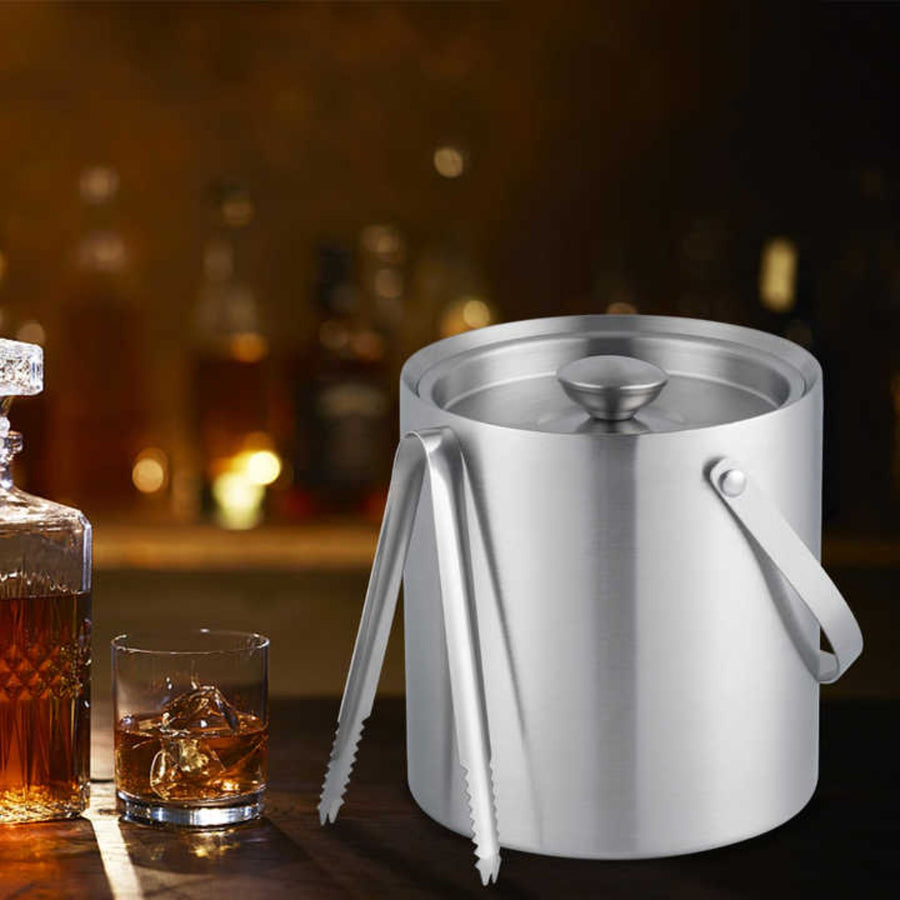 HIELERA ACERO INOX MATE TERMICA CON TAPA Y PINZAS, 2500 ML