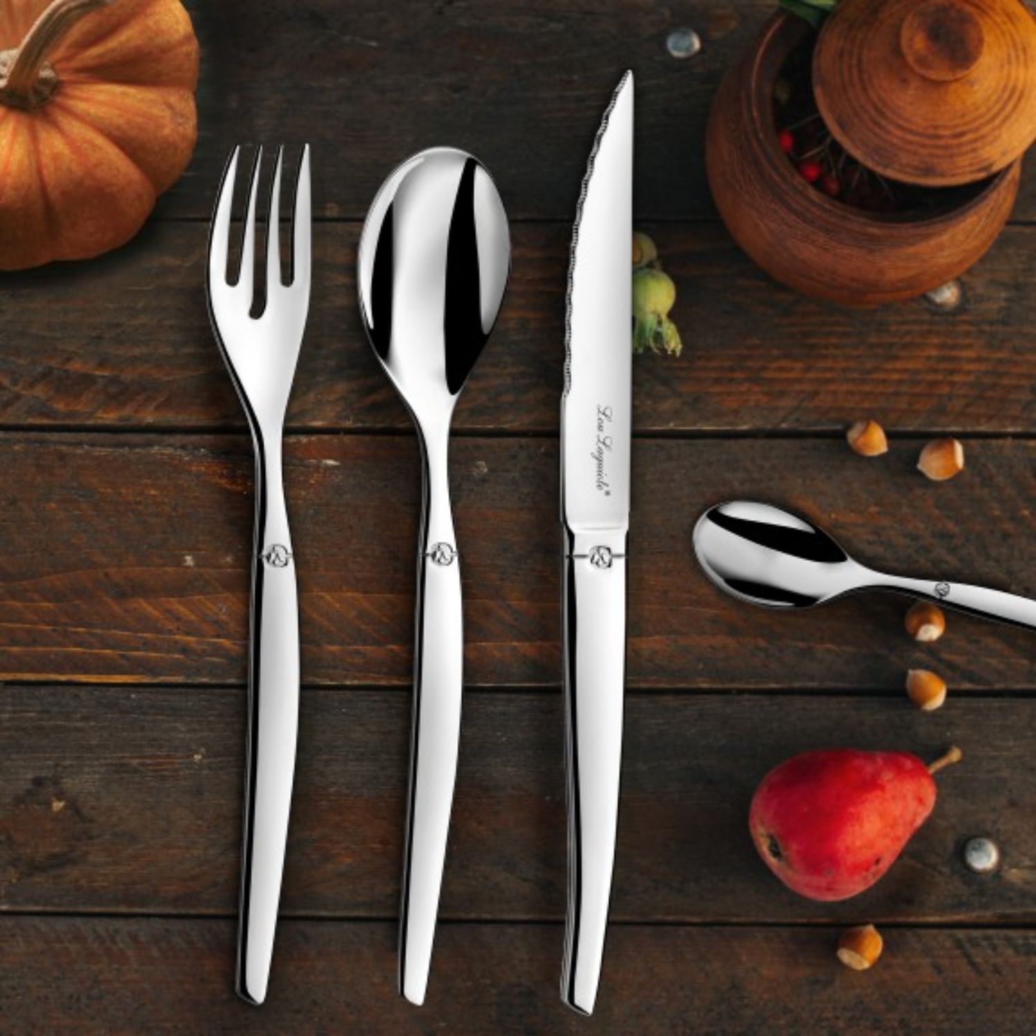 JUEGO CUCHILLERIA + CAFÉ + ENSALADA + TORTERO JET LOU LAGUIOLE, 6 PERSONAS