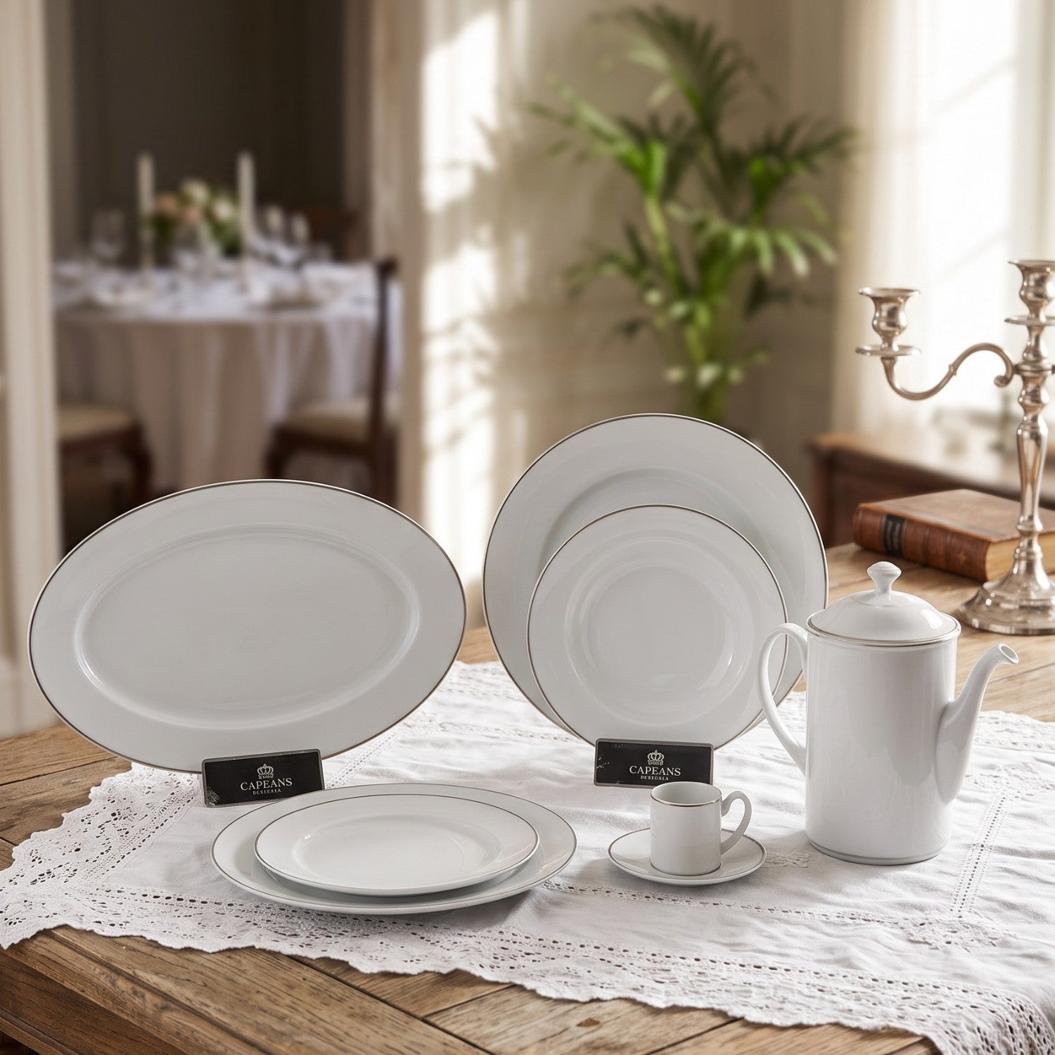 🇪🇸JUEGO DE VAJILLA PORCELANA FLORENCIA IDURGO, 12 PERSONAS, 63 PIEZAS