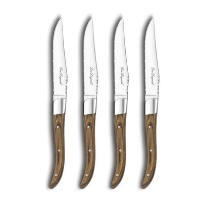 SET 4 CUCHILLOS CARNE LOUIS NOYER LOU LAGUIOLE, CAJA MADERA