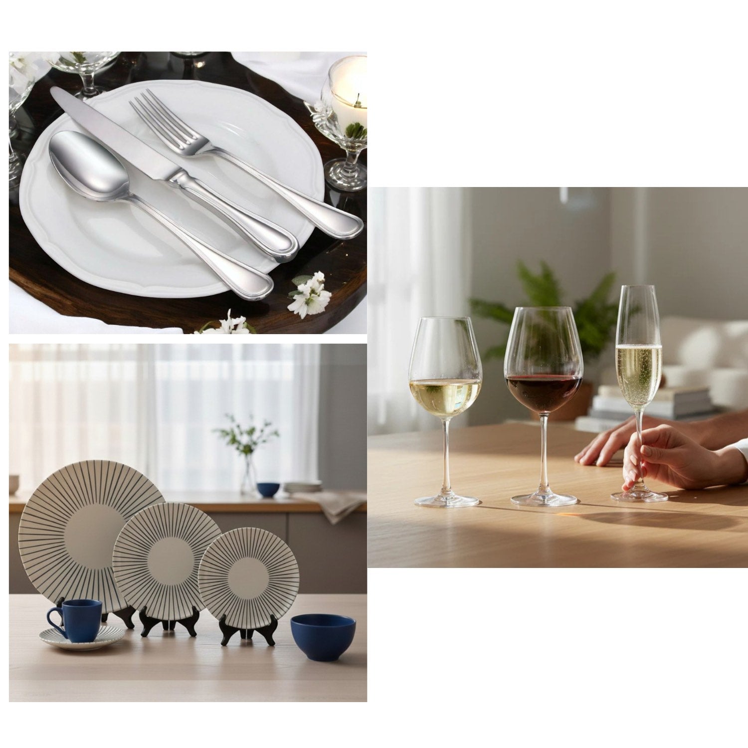 PACK MESA PUESTA ELEMENTO OXFORD COMO, 12 PERSONAS, 204 PZ