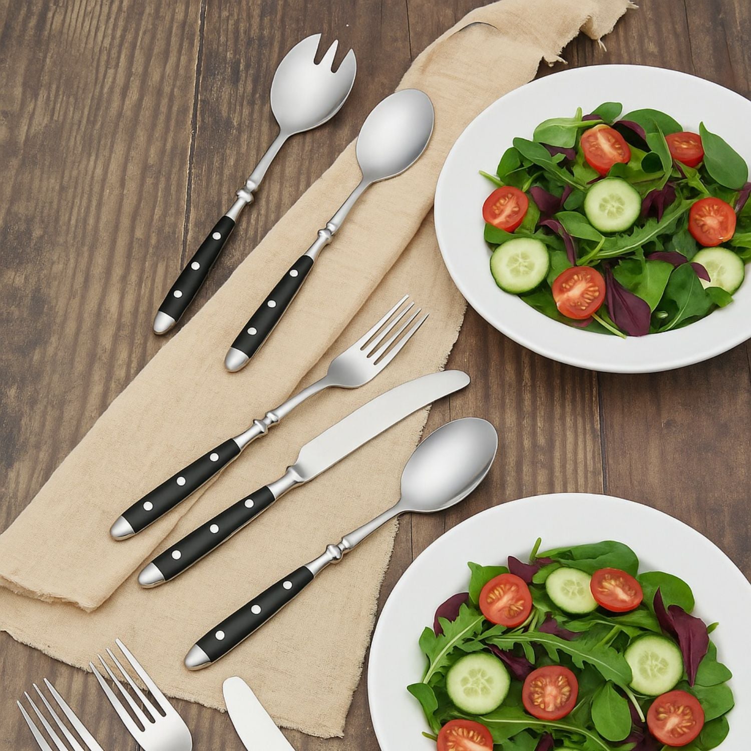 PACK JUEGO CUCHILLERIA + SET ENSALADA FORJEN VIVEUR, 6 PERSONAS, 26 PZ