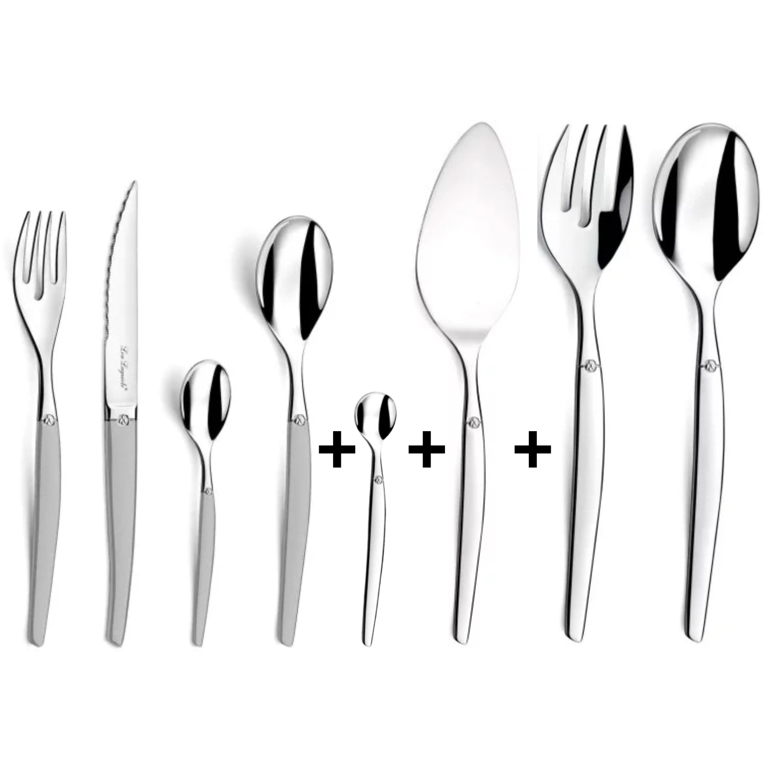 JUEGO CUCHILLERIA JET SABLÉ + CAFÉ + ENSALADA+ TORTERO JET LOU LAGUIOLE, 6 PERSONAS