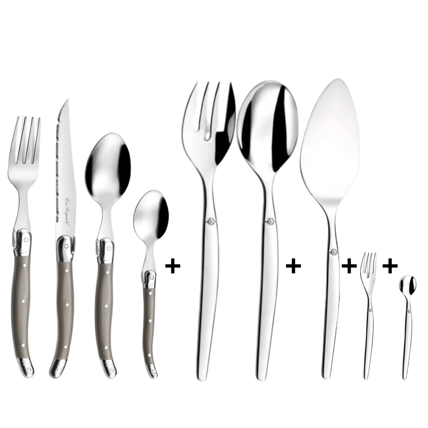 PACK CUCHILLERIA TAUPE JET LOU LAGUIOLE, 6 PERSONAS, 39 PZ