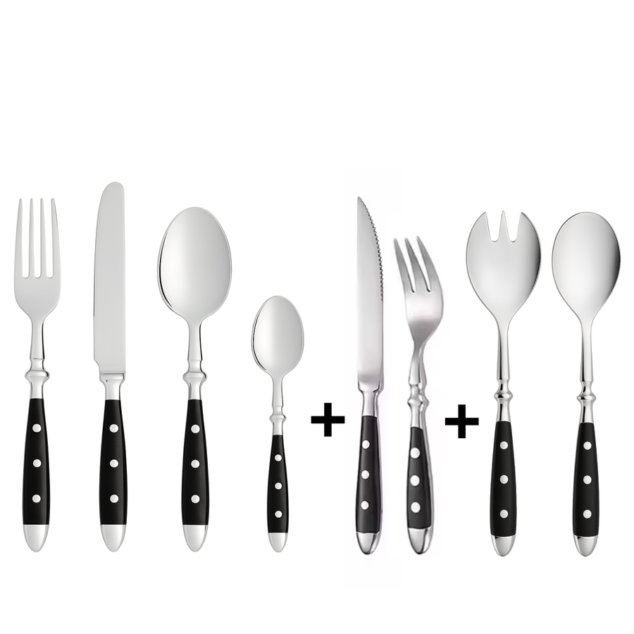 PACK JUEGO CUCHILLERIA + CARNE + ENSALADA FORJEN VIVEUR, 6 PERSONAS, 38 PZ