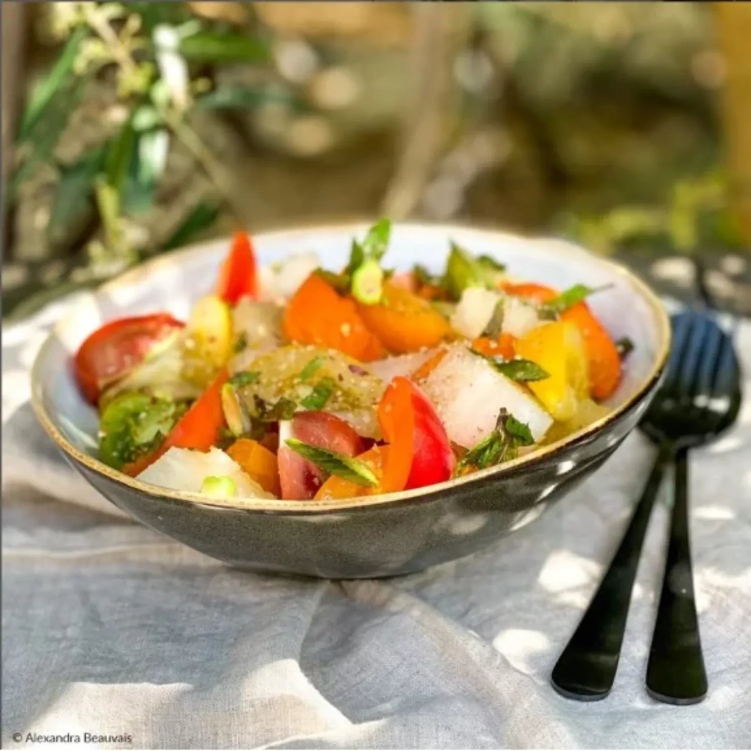 JUEGO DE VAJILLA SHADOW AQUA MEDARD DE NOBLAT, 12 PERSONAS, 62 PZ