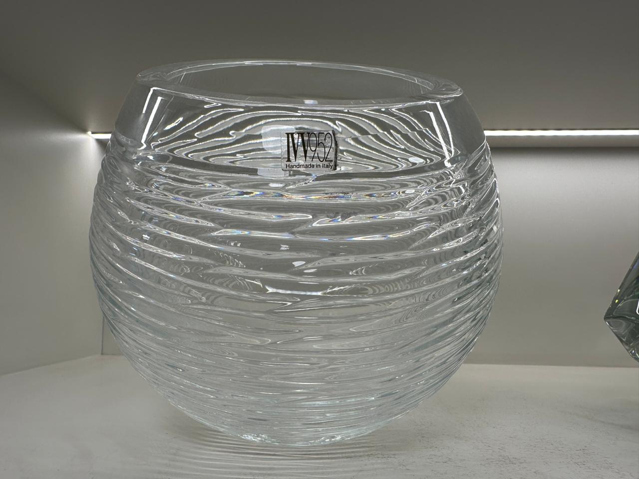 Jarrón de cristal transparente, 20x25 cm