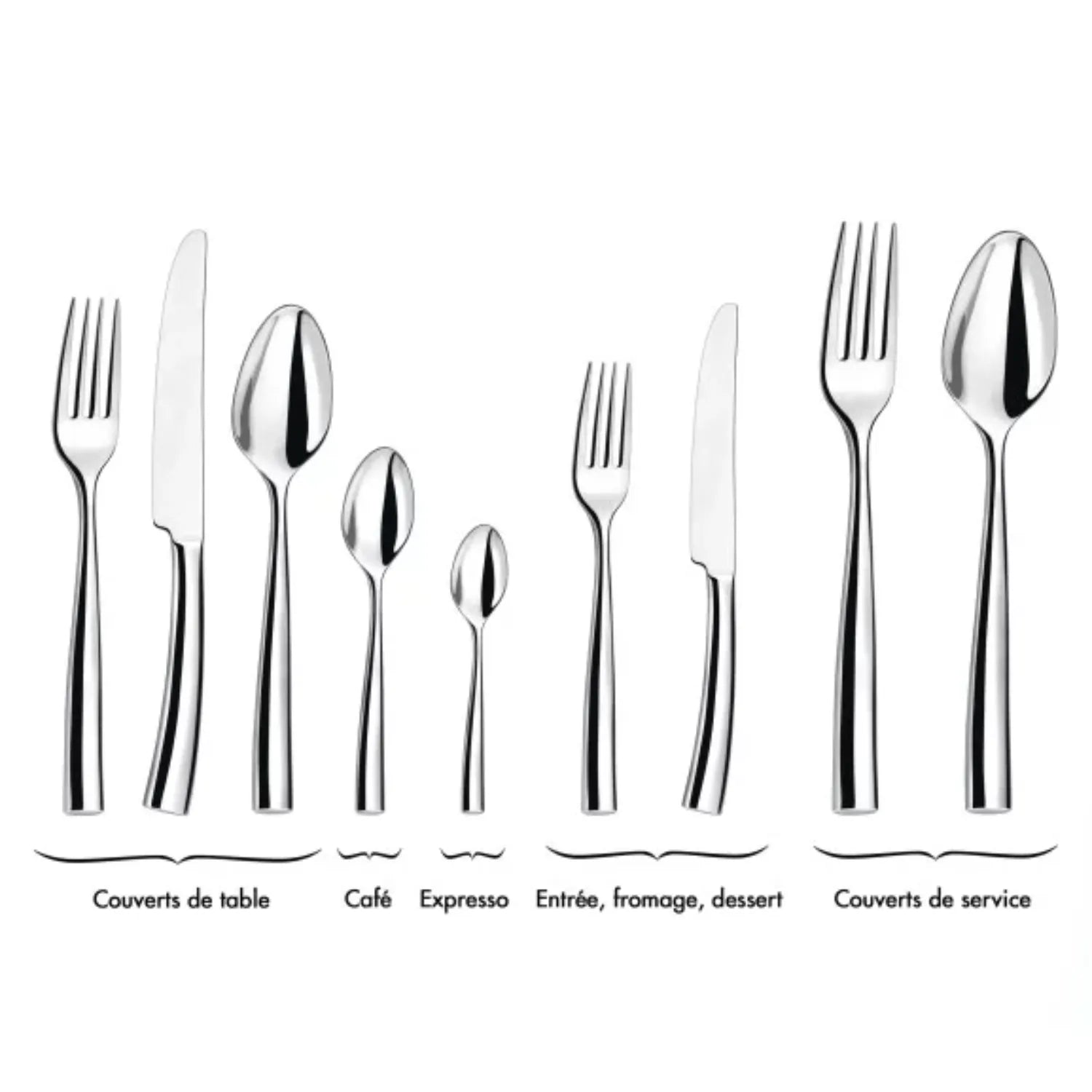 JUEGO CUCHILLERIA ACERO SILHOUTTE COUZON, 12 PERSONAS, 86 PZ