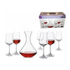 JUEGO DECANTADOR VINO Y 6 COPAS CRISTAL SANDRA BOHEMIA , 7 PZ