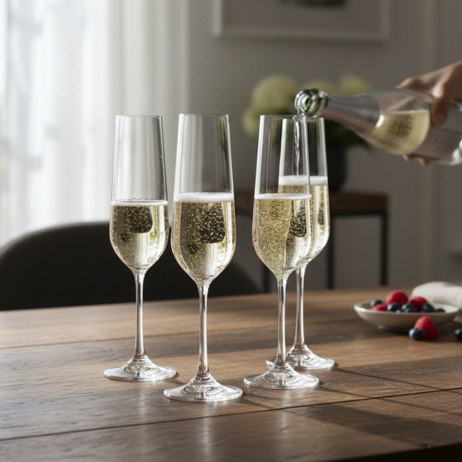 SET 4 COPAS CHAMPAGNE SIENA BOHEMIA, 200 ML