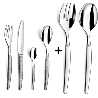 Pack JUEGO CUCHILLERIA JET TEXTIL Y SET ENSALADA, LOU LAGUIOLE, 26 PZ