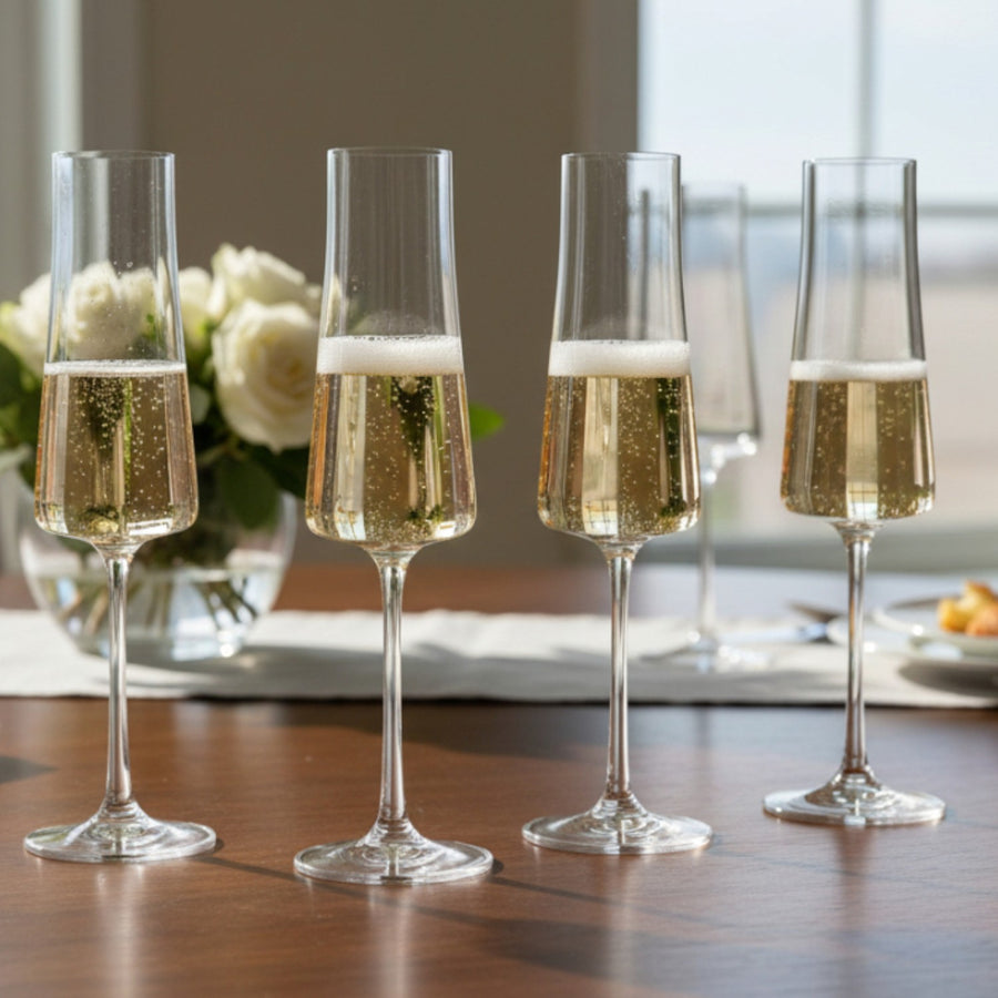 SET 4 COPAS CHAMPAGNE TRENTO BOHEMIA, 210 ML