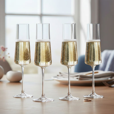 SET 4 COPAS CHAMPAGNE TRENTO BOHEMIA, 210 ML