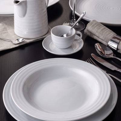 🇪🇸JUEGO DE VAJILLA PORCELANA PRAGA IDURGO, 12 PERSONAS, 63 PZ