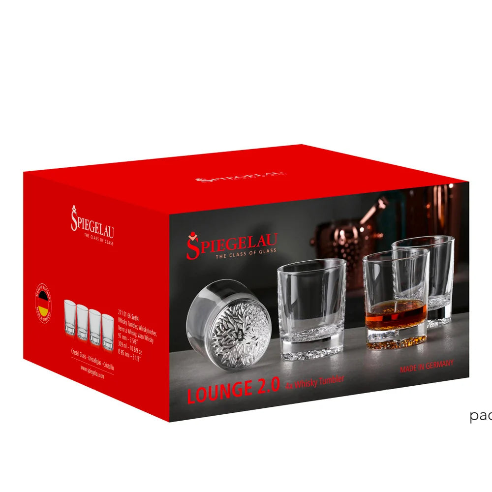SET 4 VASOS BAJOS CRISTAL LOUNGE SPIEGELAU, 309 ML
