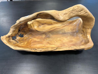 CENTRO DE MESA MADERA NATURAL CON ASA, 53 CM