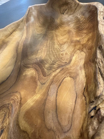 CENTRO DE MESA MADERA NATURAL CON ASA, 53 CM