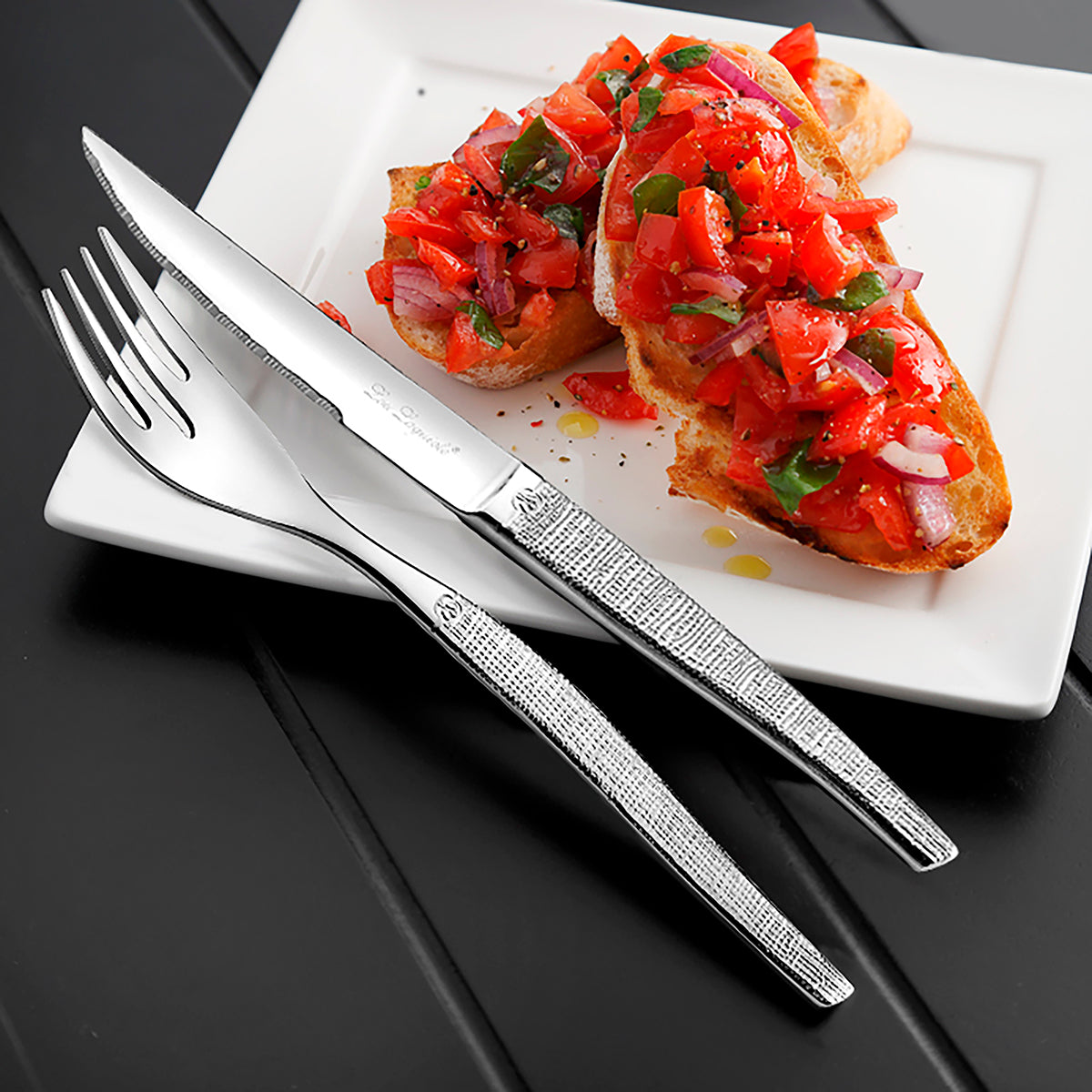 Pack JUEGO CUCHILLERIA JET TEXTIL Y SET ENSALADA, LOU LAGUIOLE, 26 PZ