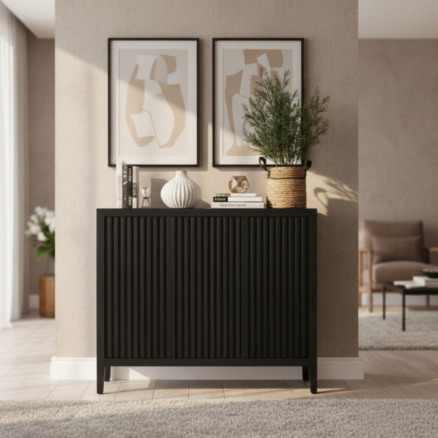 ARRIMO LISTON NEGRO 3 PUERTAS, 130x40x85 CM