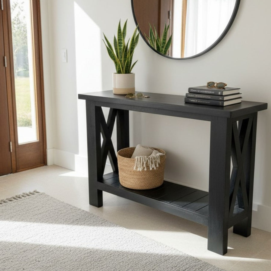 ARRIMO MADERA X COLOR NEGRO, 140x40x80 CM