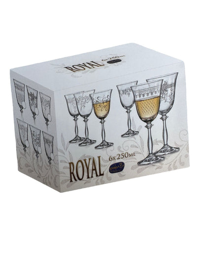 JUEGO COPAS TALLADAS ROYAL BOHEMIA, PARA 6 PERSONA, 18 PZ