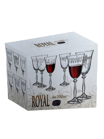 JUEGO COPAS TALLADAS ROYAL BOHEMIA, PARA 6 PERSONA, 18 PZ
