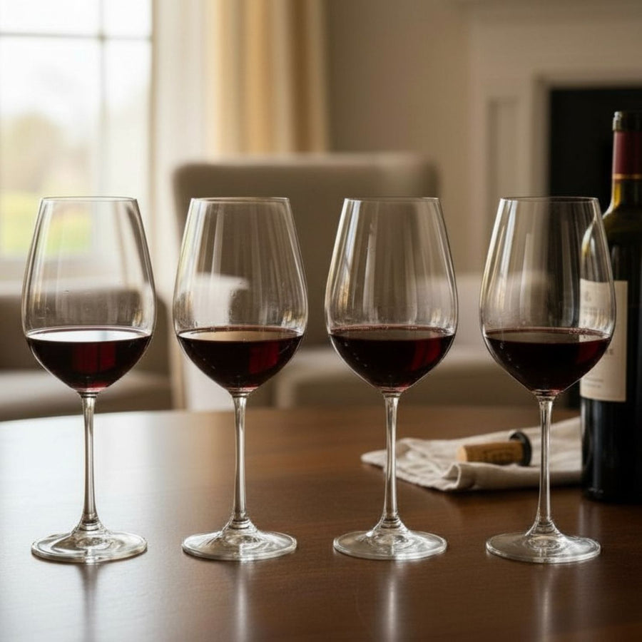 SET 4 COPONES VINO TINTO COMO BOHEMIA, 650 ML