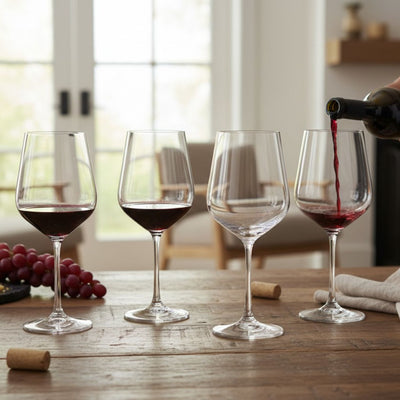 SET 12 COPONES VINO TINTO SIENA BOHEMIA, 580 ML